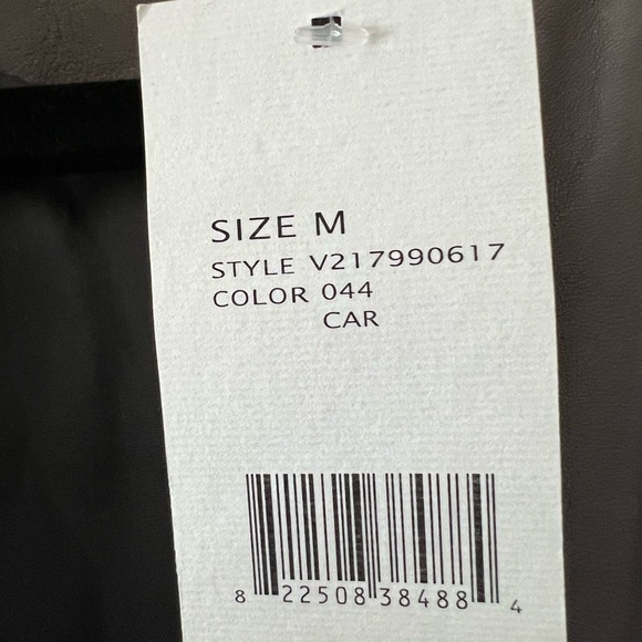 Vince NWT Gray Leather Biker Jacket with Quilted Sleeve Detail - size M - Picture 3 of 16